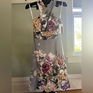 Tracy Reese Pink and Purple Halter A-Line Dress